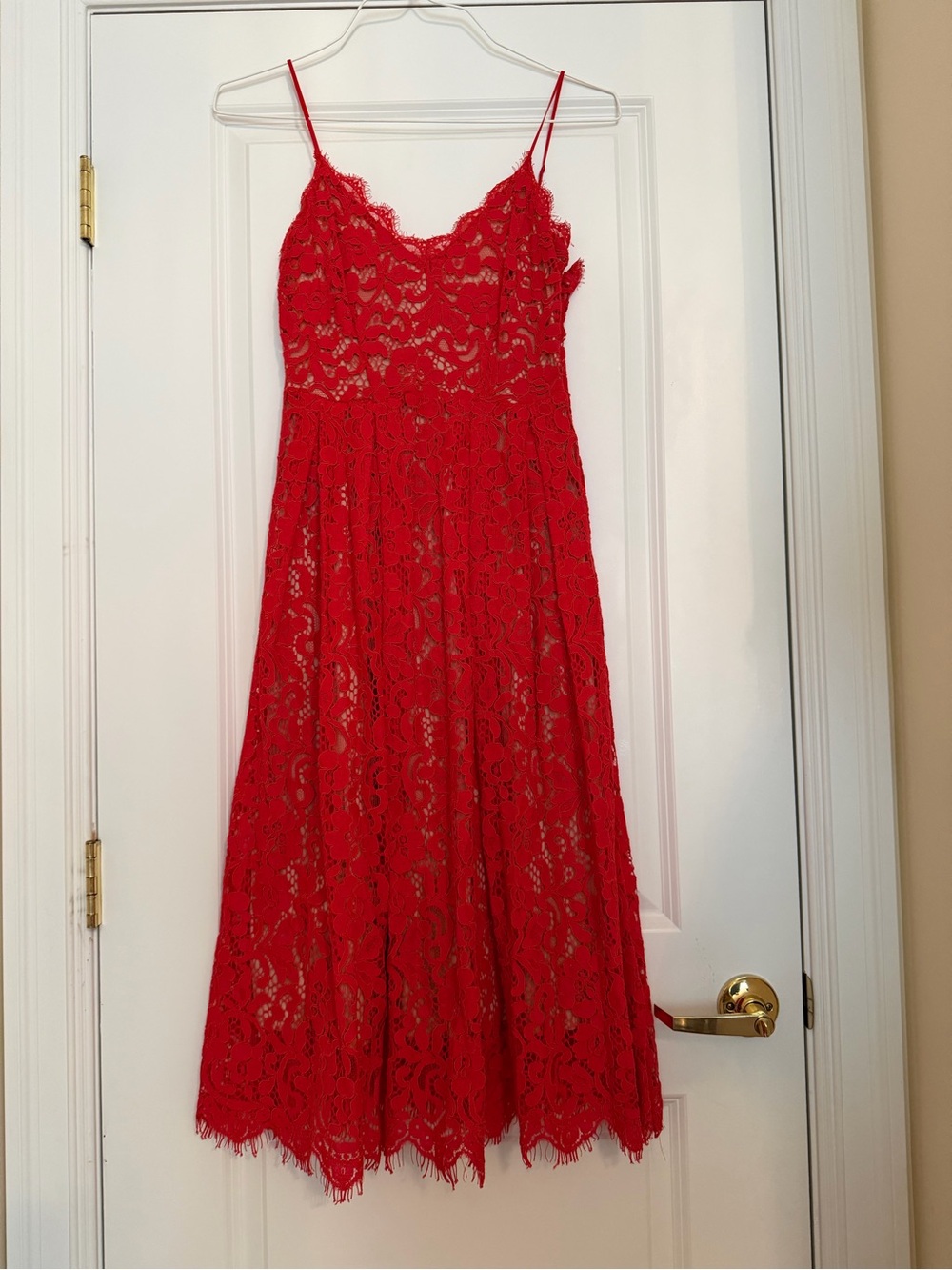 H&M Red Lace Dress with Contrasting Color Lining